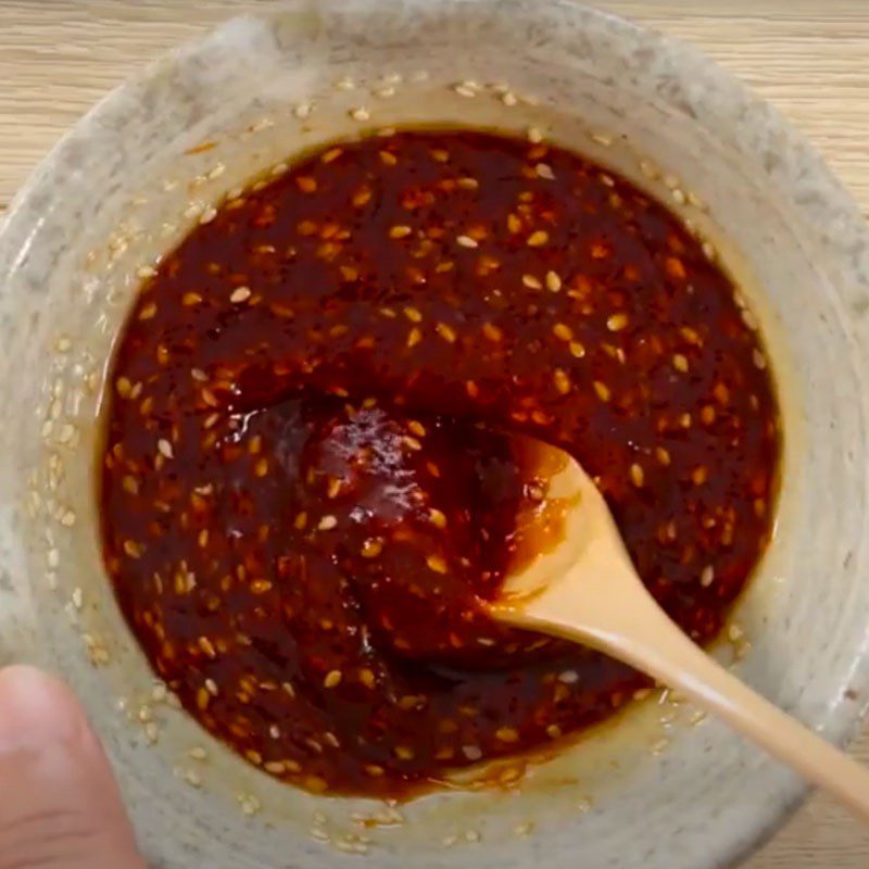 Step 1 Prepare the dressing for Vegetarian Mixed Rice with Chili Sauce