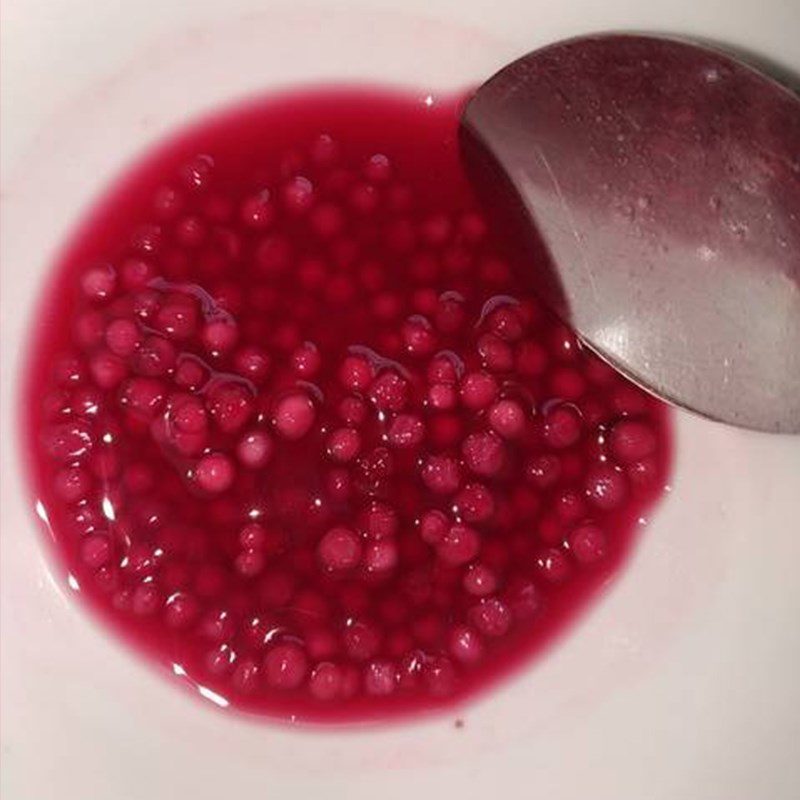 Step 2 Make the red pearls Red Pearl Sake Dessert
