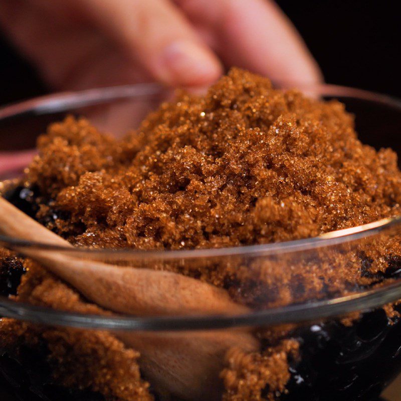 Step 3 Making black sugar pearls Thai tofu black sugar pearls