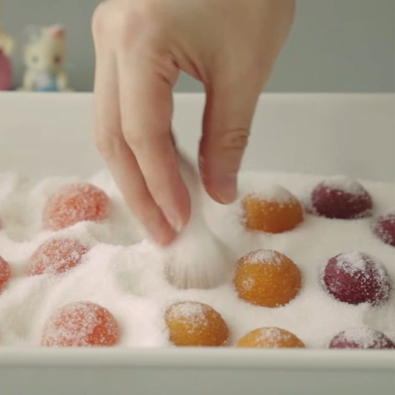 Step 3 Roll in sugar Chewy candy without gelatin