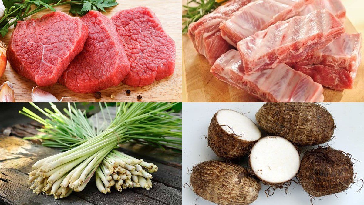 Ingredients for the veal hot pot dish