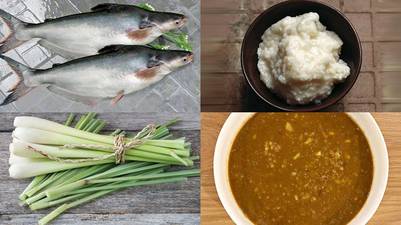 Ingredients for catfish hot pot dipped in vinegar, catfish hot pot dipped in mẻ
