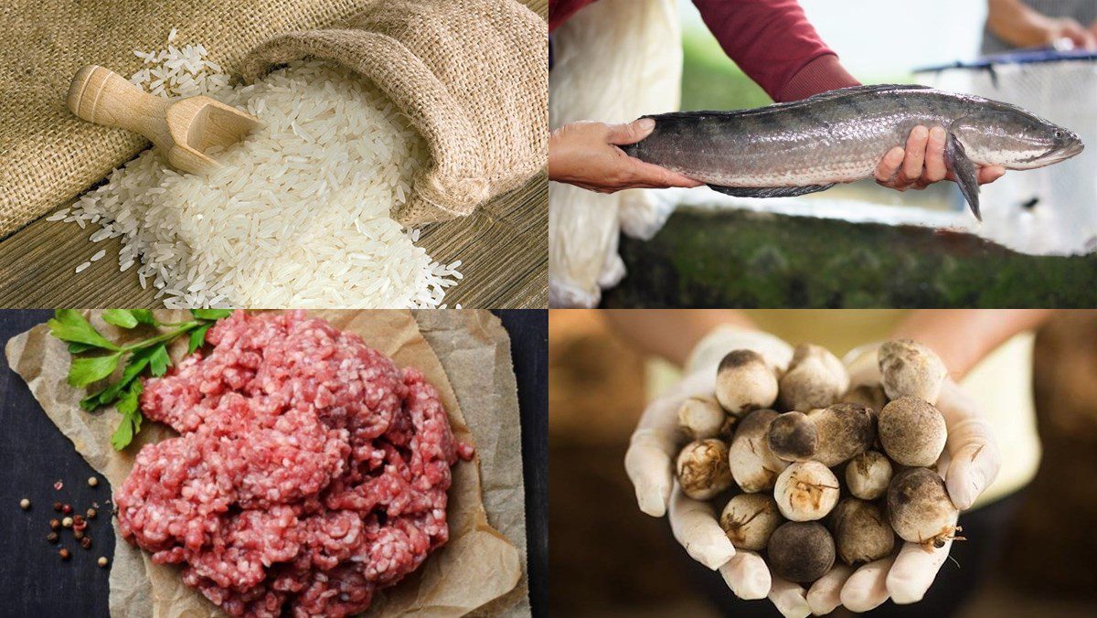 Ingredients for snakehead fish porridge hotpot