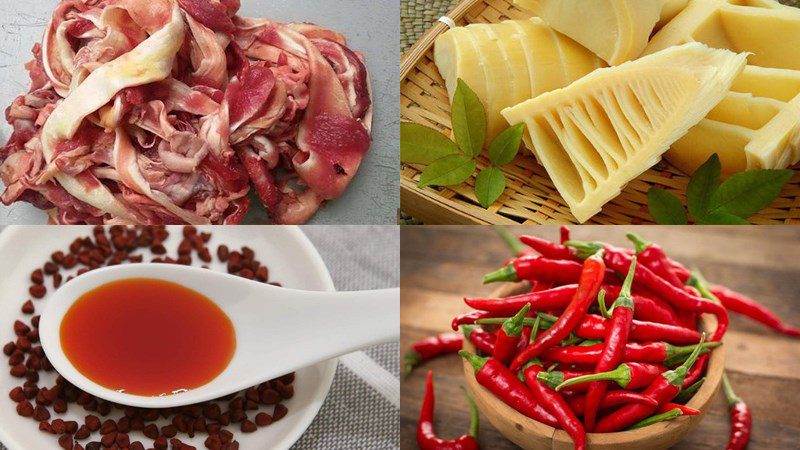 Ingredients for beef tendon hotpot dish