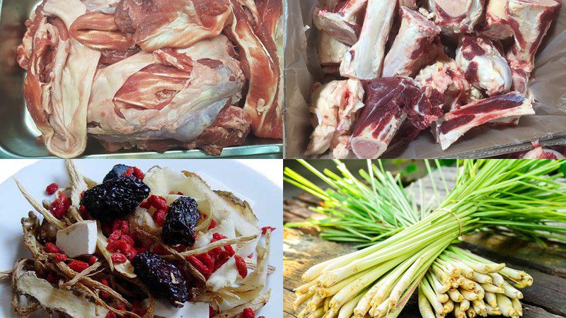 Ingredients for beef tendon hot pot dish