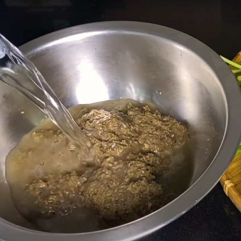 Step 1 Extract crab juice Crab Soup with boiled vegetables