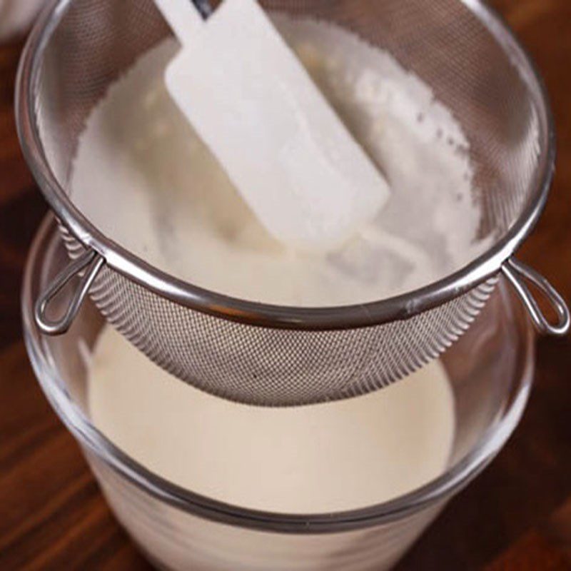 Step 3 Straining the dough Rice paper for fried spring rolls