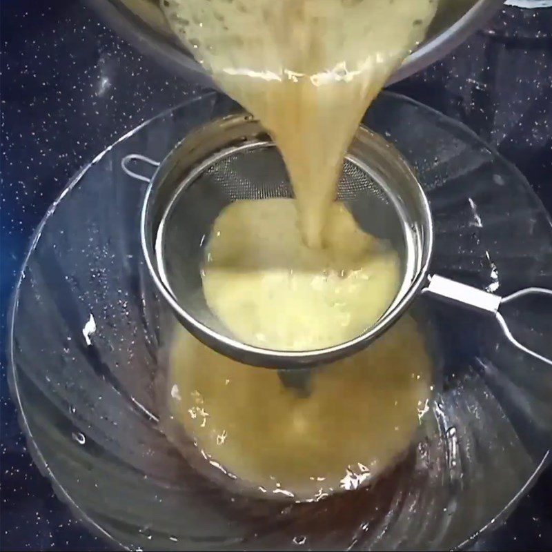Step 3 Strain passion fruit mint juice Passion fruit mint juice