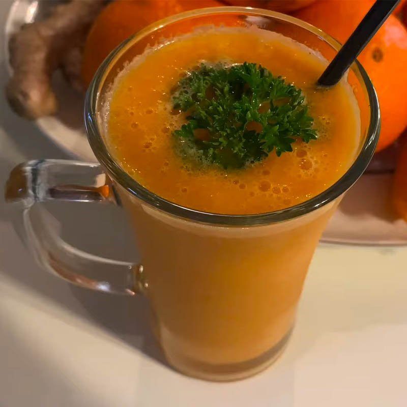 Step 3 Final product Orange carrot ginger smoothie