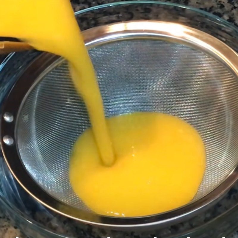 Step 3 Strain the mango juice Mango juice
