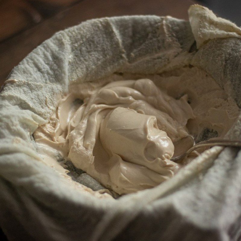 Step 5 Straining Greek Yogurt Soy Greek Yogurt