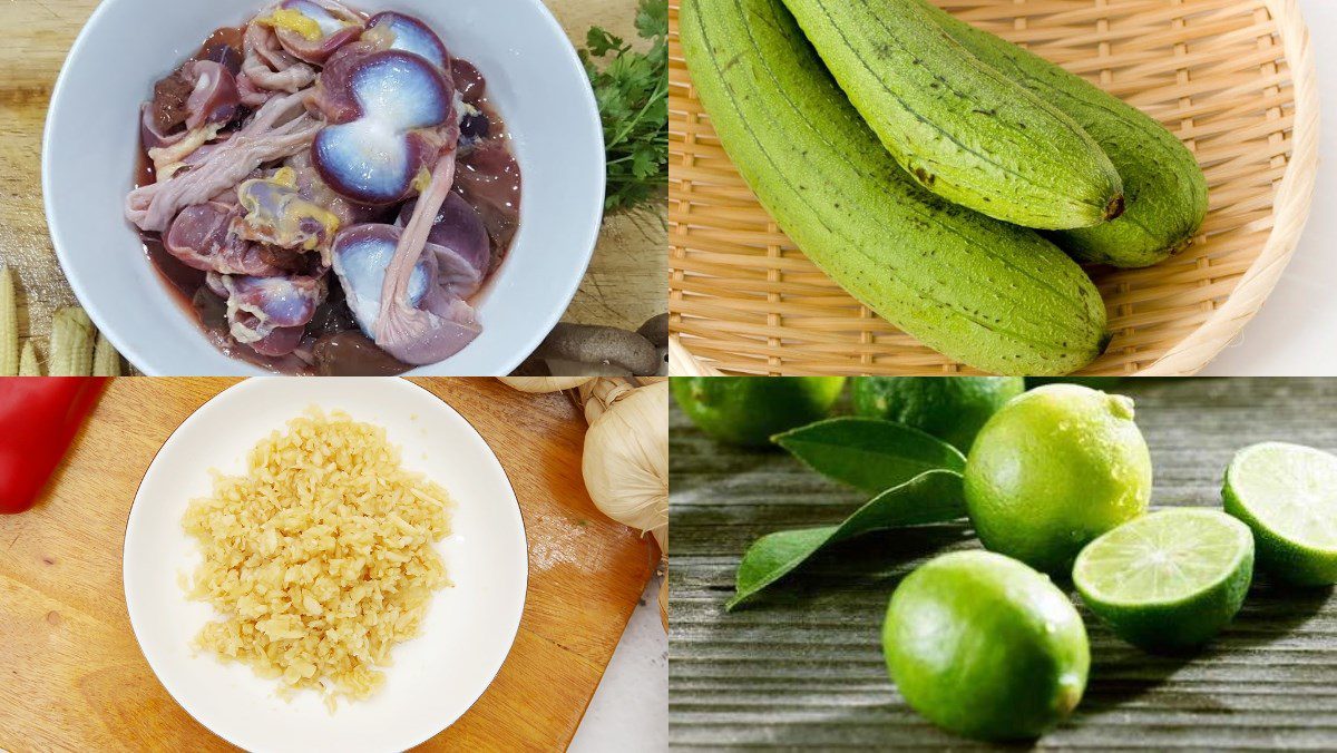 Ingredients for stir-fried duck intestines with winter melon
