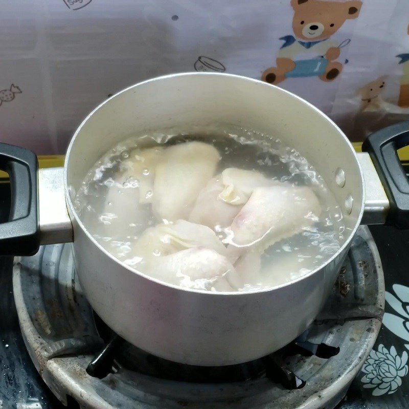 Step 2 Boil chicken wings for Mixed Noodles