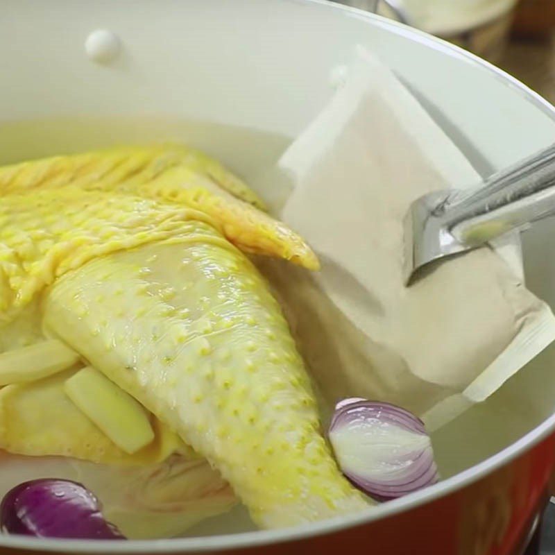 Step 2 Boiling Chicken for Chicken Pho with Satay