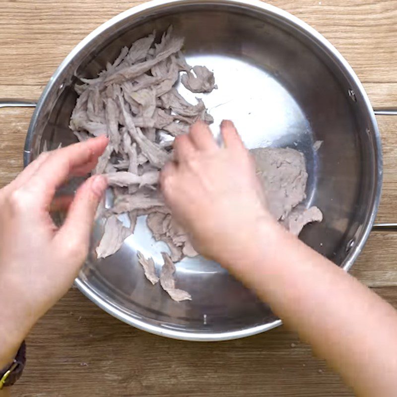 Step 2 Boiled pork Dried seasoned pork shredded