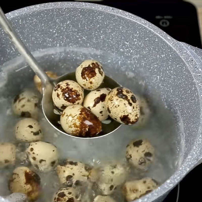 Step 4 Boil quail eggs Mixed mushroom soup