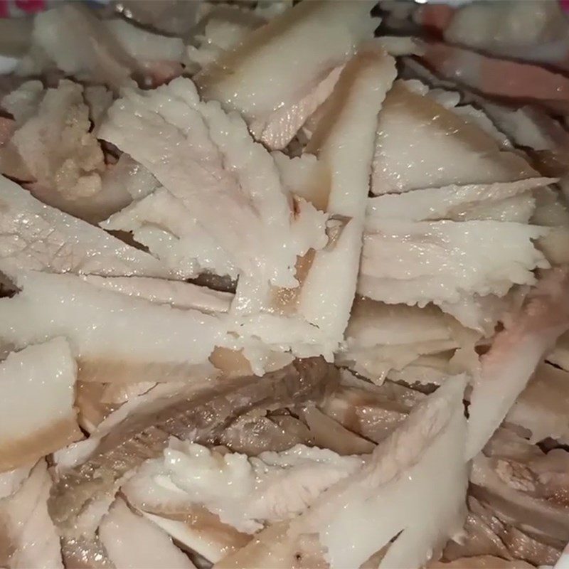 Step 2 Boil and chop pig ears and skin Young jackfruit salad with pig ears