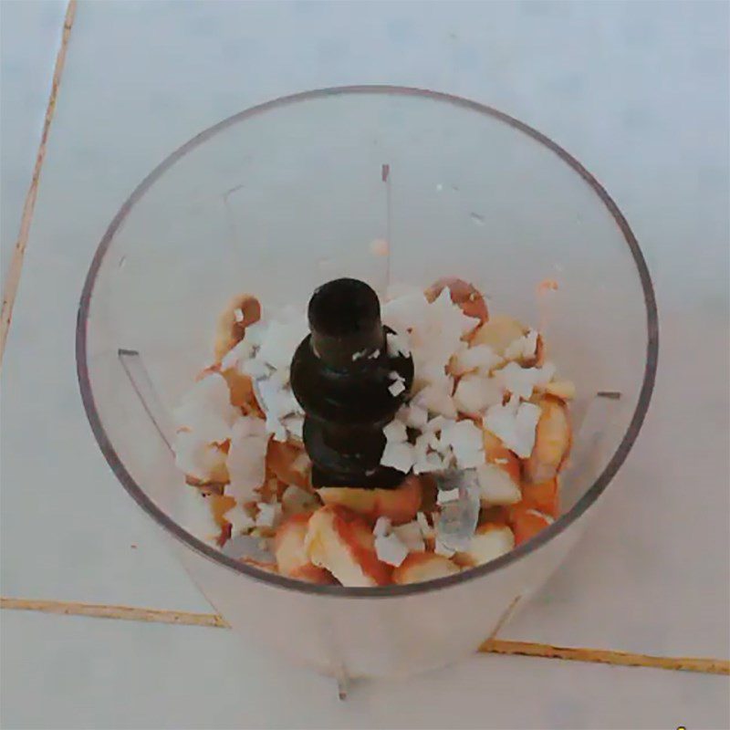 Step 2 Boil and grind jackfruit seeds Jackfruit seed cake