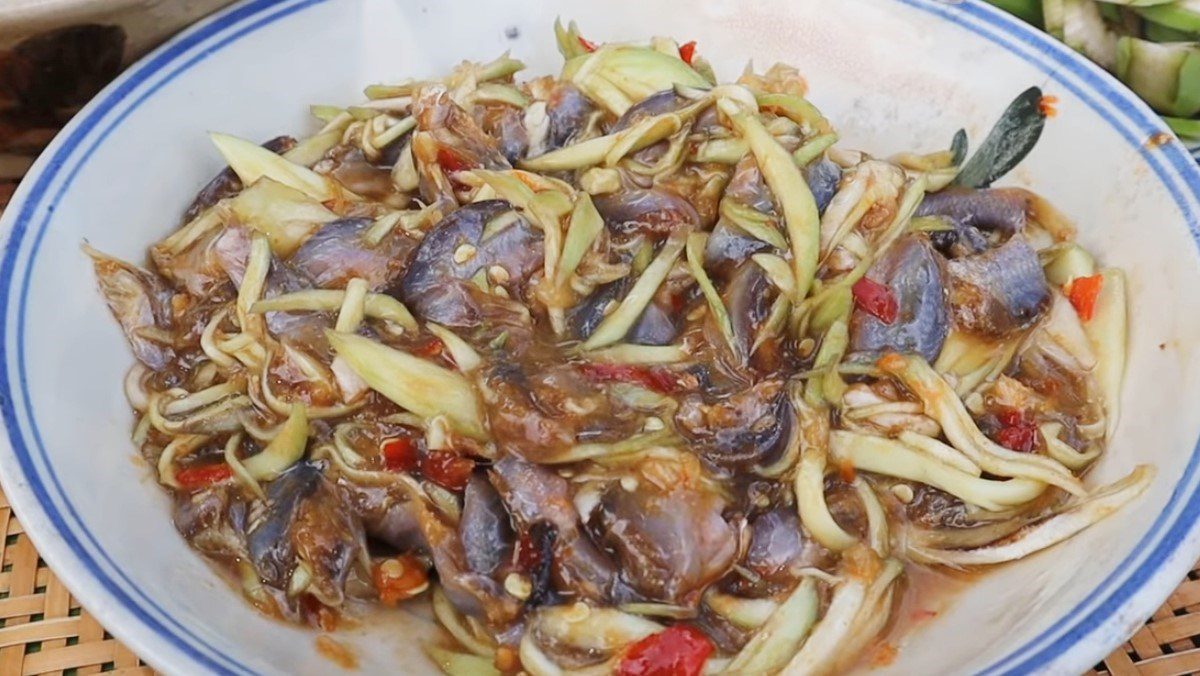 Fish sauce mixed with garlic, chili, and green mango