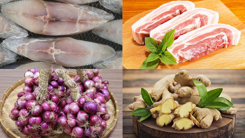 Ingredients for mackerel fish sauce dish