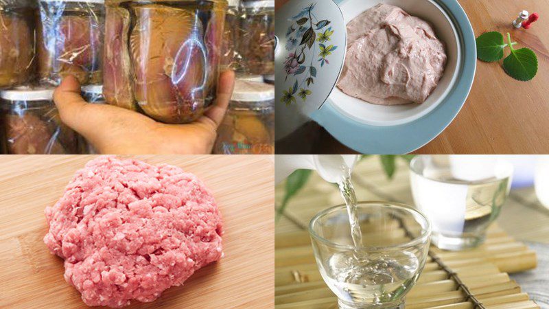 Ingredients for steamed mackerel with minced meat dish