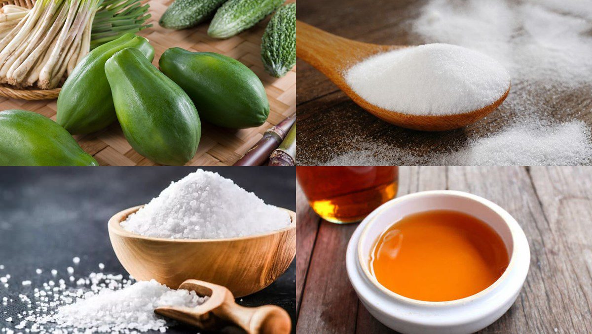 Ingredients for papaya salad