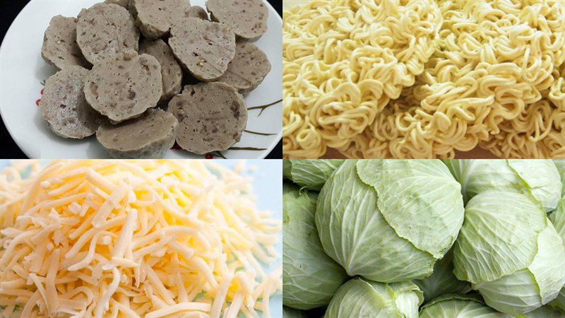 Ingredients for the dish 2 ways to make cheese beef meatball noodle salad and chili salt