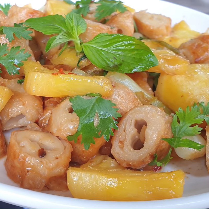 Step 4 Final product of Stir-fried Mì căn with sweet and sour sauce