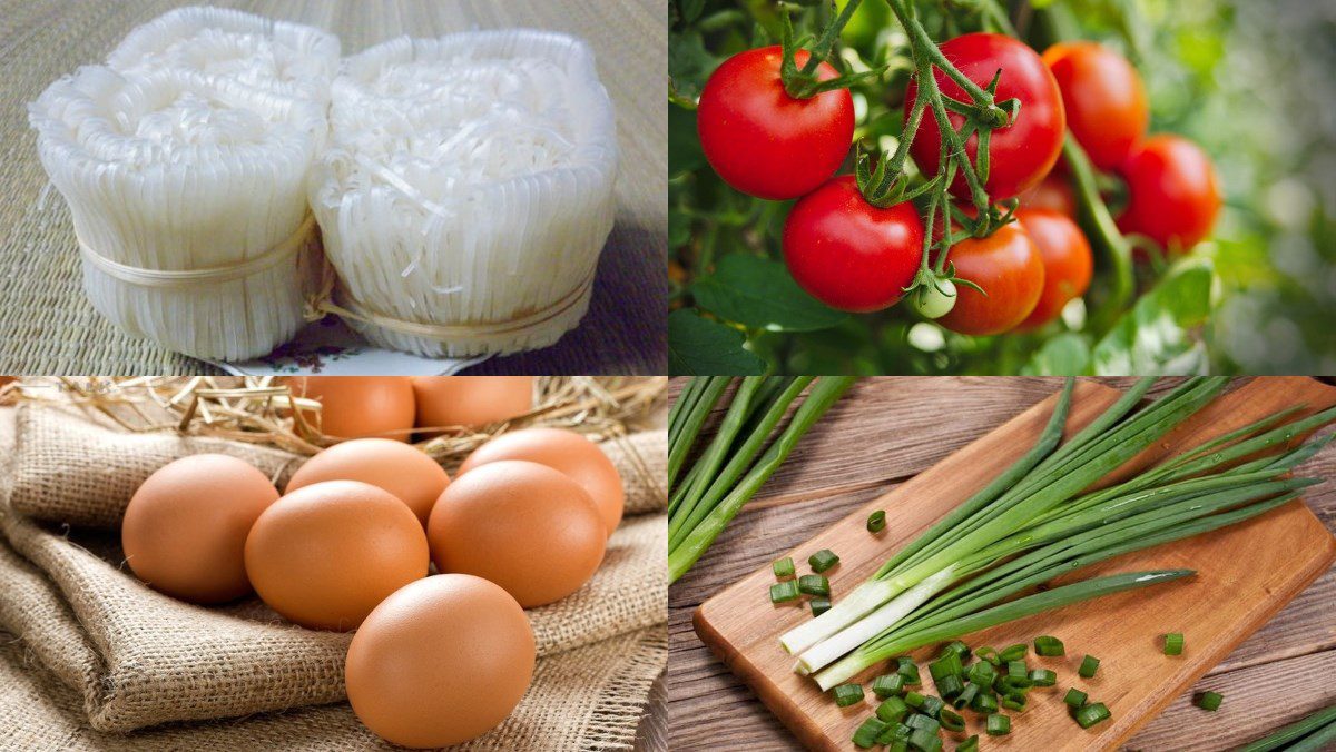 Ingredients for dish 2 cooking rice noodles