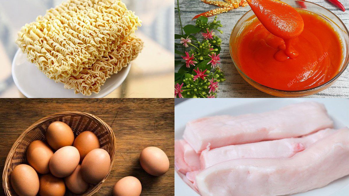 Ingredients for chili sauce mixed noodles