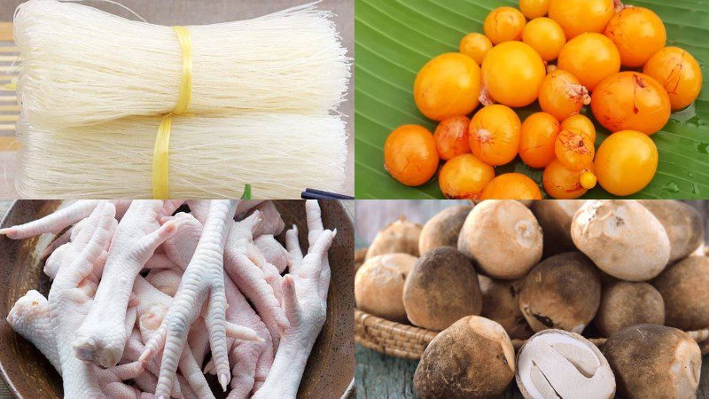 Ingredients for chicken vermicelli dish
