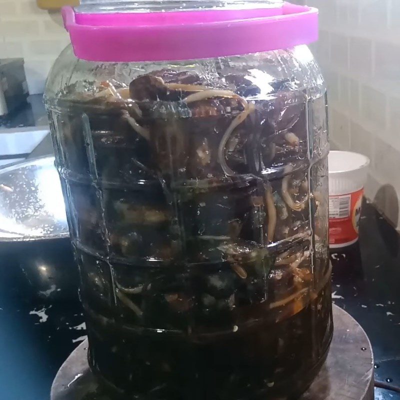 Step 3 Pickling the eggplant Hà Tiên Eggplant Pickle