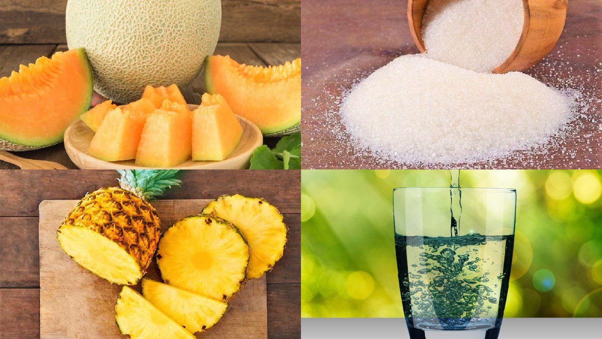Ingredients for melon jam dish