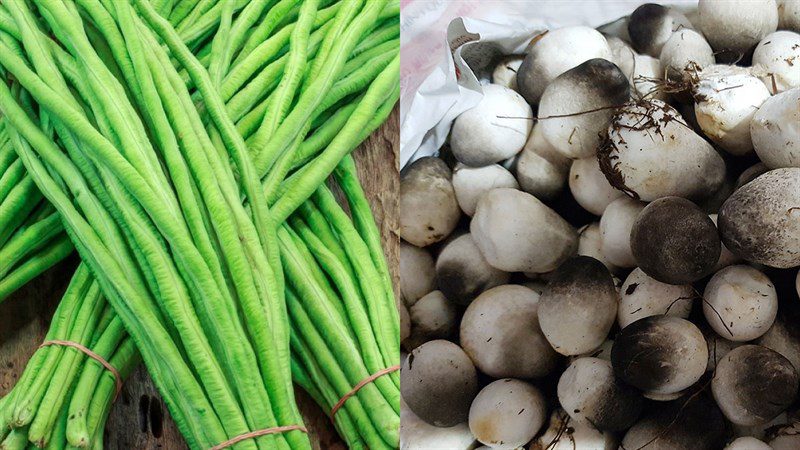 Ingredients for stir-fried yardlong beans