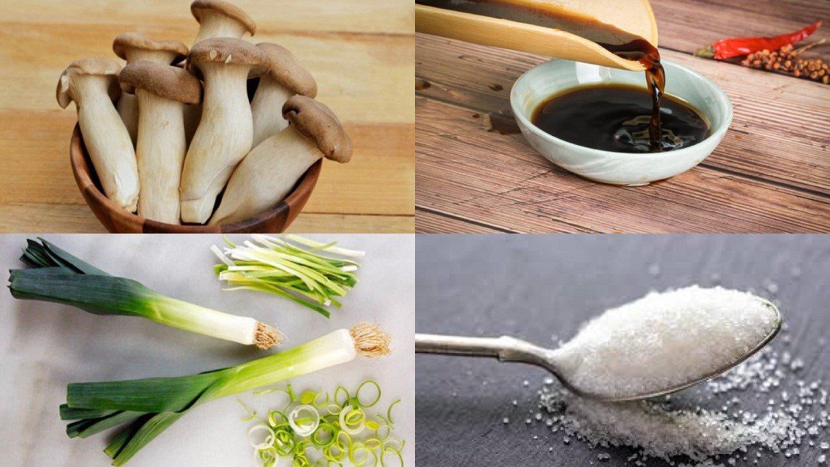 Ingredients for soy sauce braised chicken thigh mushrooms