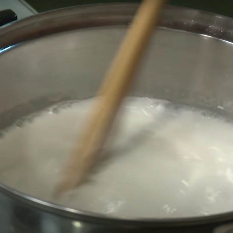 Step 3 Cook hot bánh đúc Hot vegetarian bánh đúc
