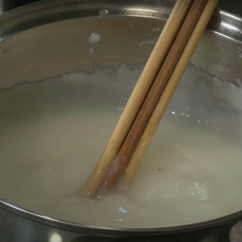 Step 3 Cook hot bánh đúc Hot vegetarian bánh đúc