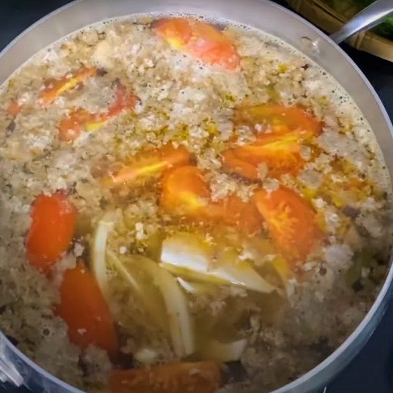 Step 4 Cooking soup Crab soup cooking tang