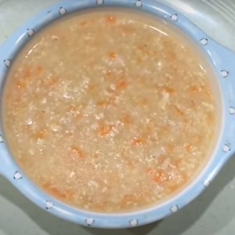 Step 4 Final product of chicken porridge with lotus seeds and carrots for weaning