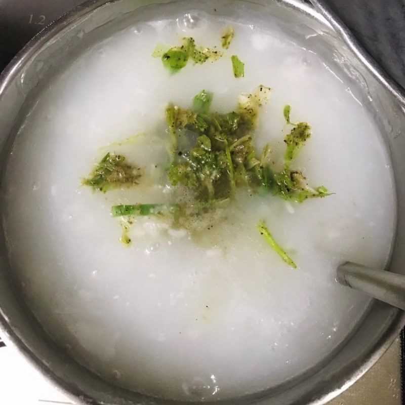 Step 3 Cook oyster mushroom porridge Oyster mushroom porridge