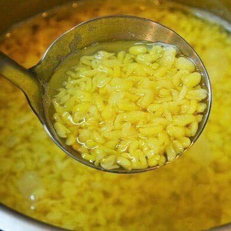 Step 2 Cooking pudding Green bean pudding with tapioca starch