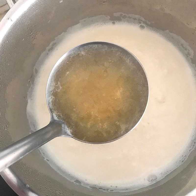 Step 2 Cook the milk mixture for yogurt panna cotta with passion fruit jelly
