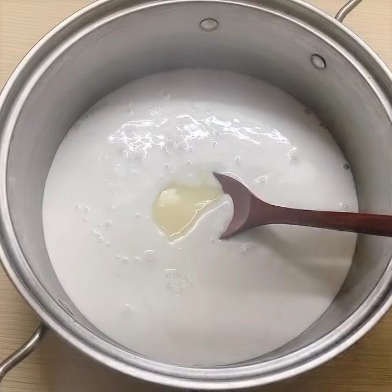 Step 1 Cook the milk mixture Jackfruit Banana Ice Cream