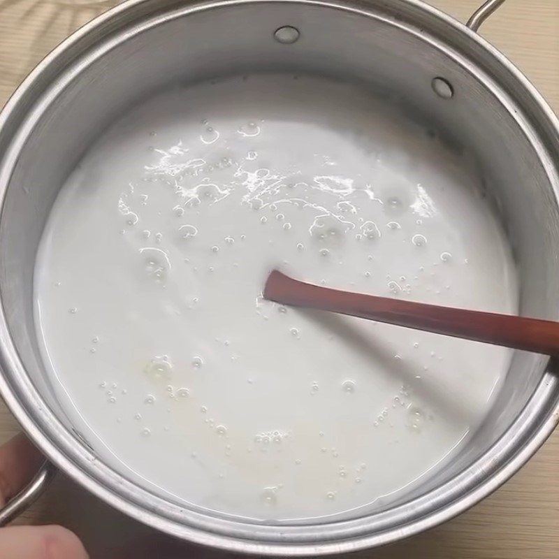 Step 1 Cook the milk mixture Jackfruit Banana Ice Cream