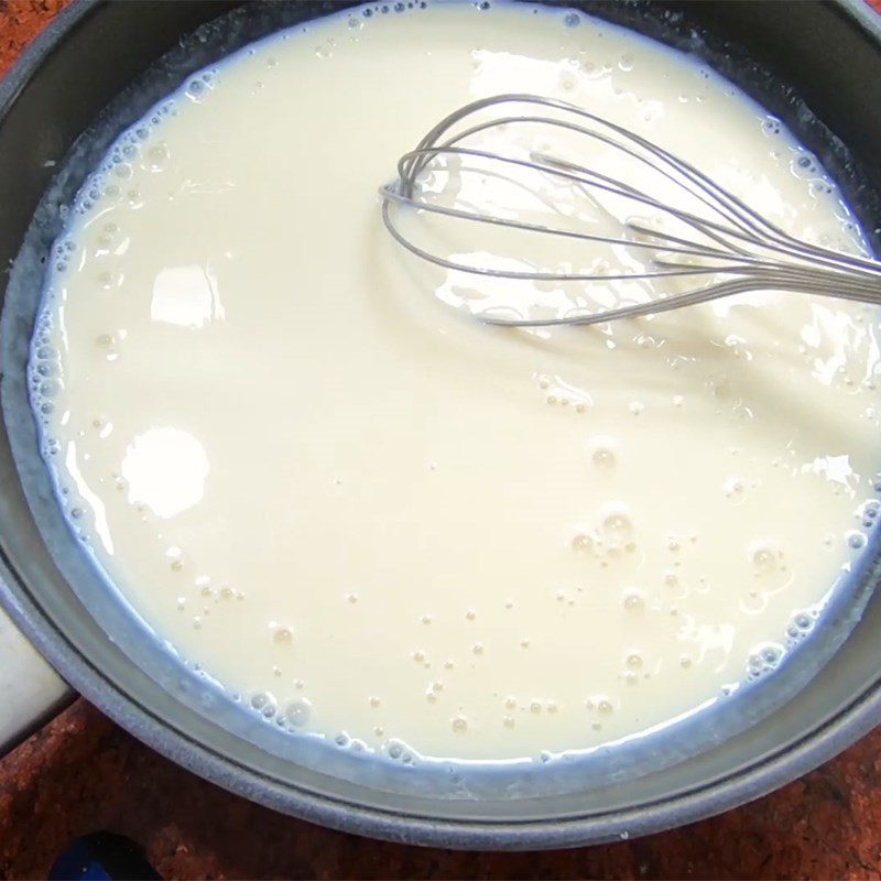 Step 2 Cook the milk mixture for tomato strawberry smoothie