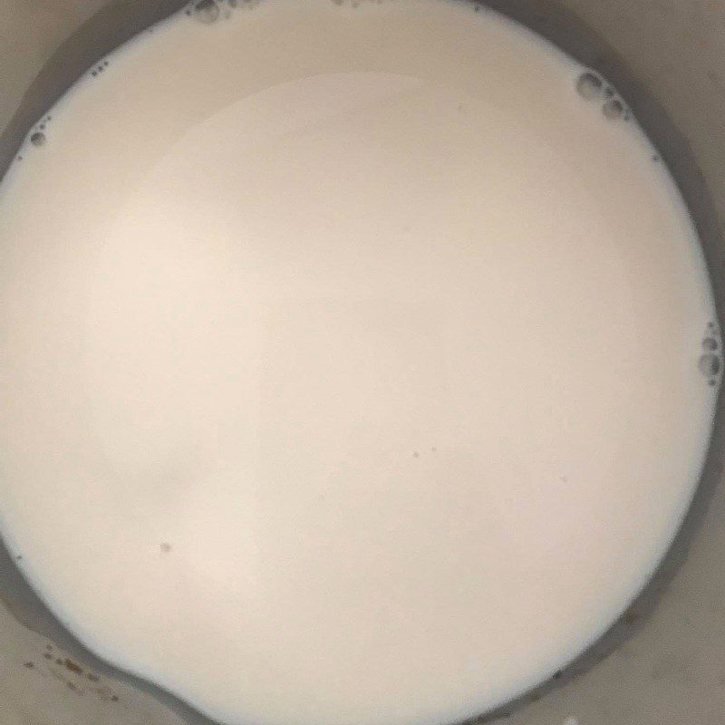 Step 2 Cook the milk mixture for yogurt panna cotta with passion fruit jelly