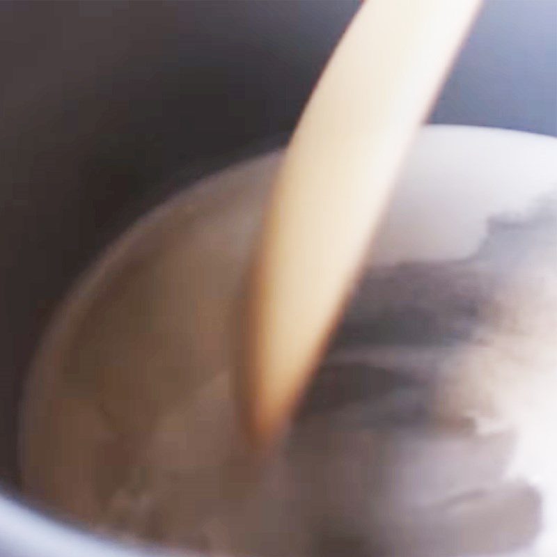 Step 4 Cooking coconut cream Bánh bò mít