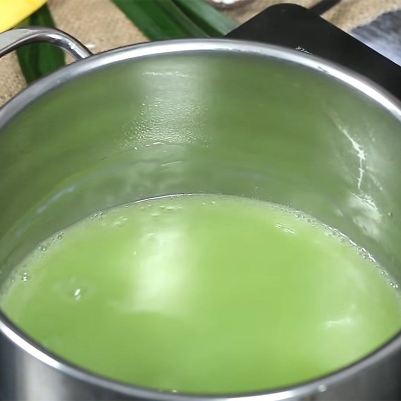 Step 2 Cook pandan coconut milk for pandan mango sticky rice