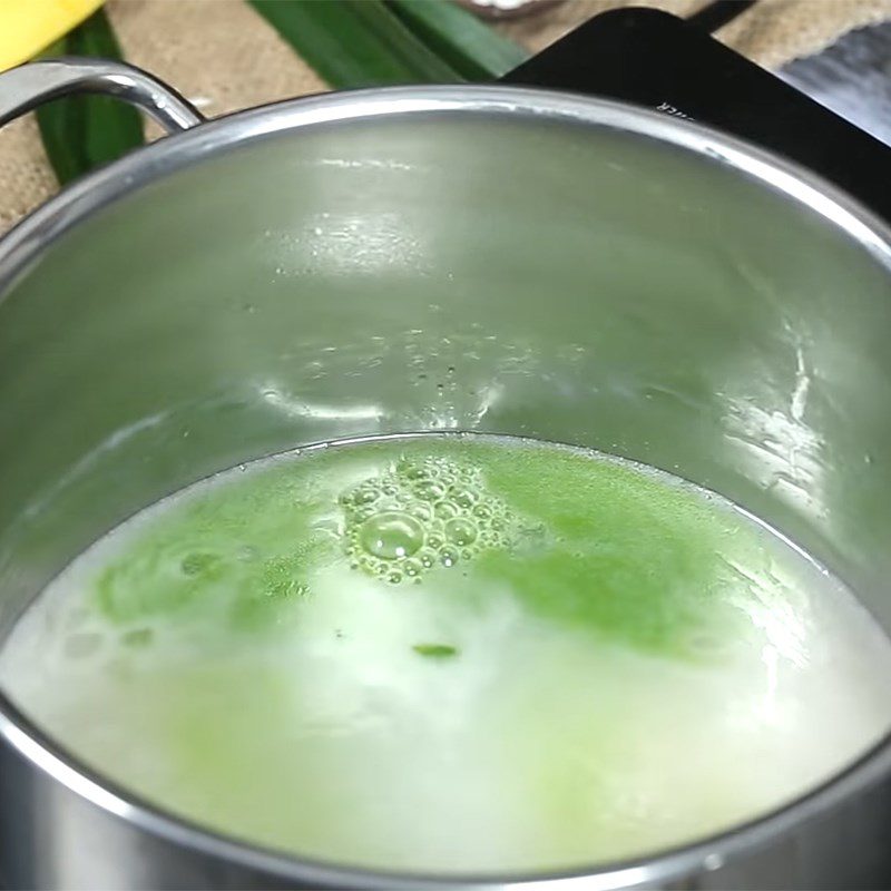 Step 2 Cook pandan coconut milk for pandan mango sticky rice