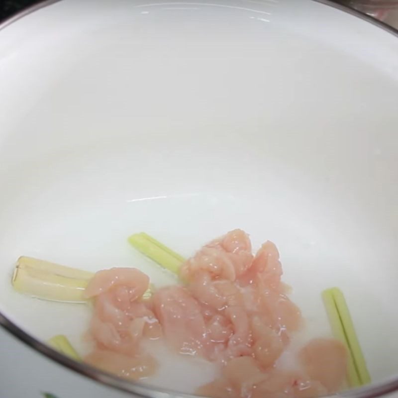 Step 2 Cooking chicken with vegetables Baby food chicken with mustard greens